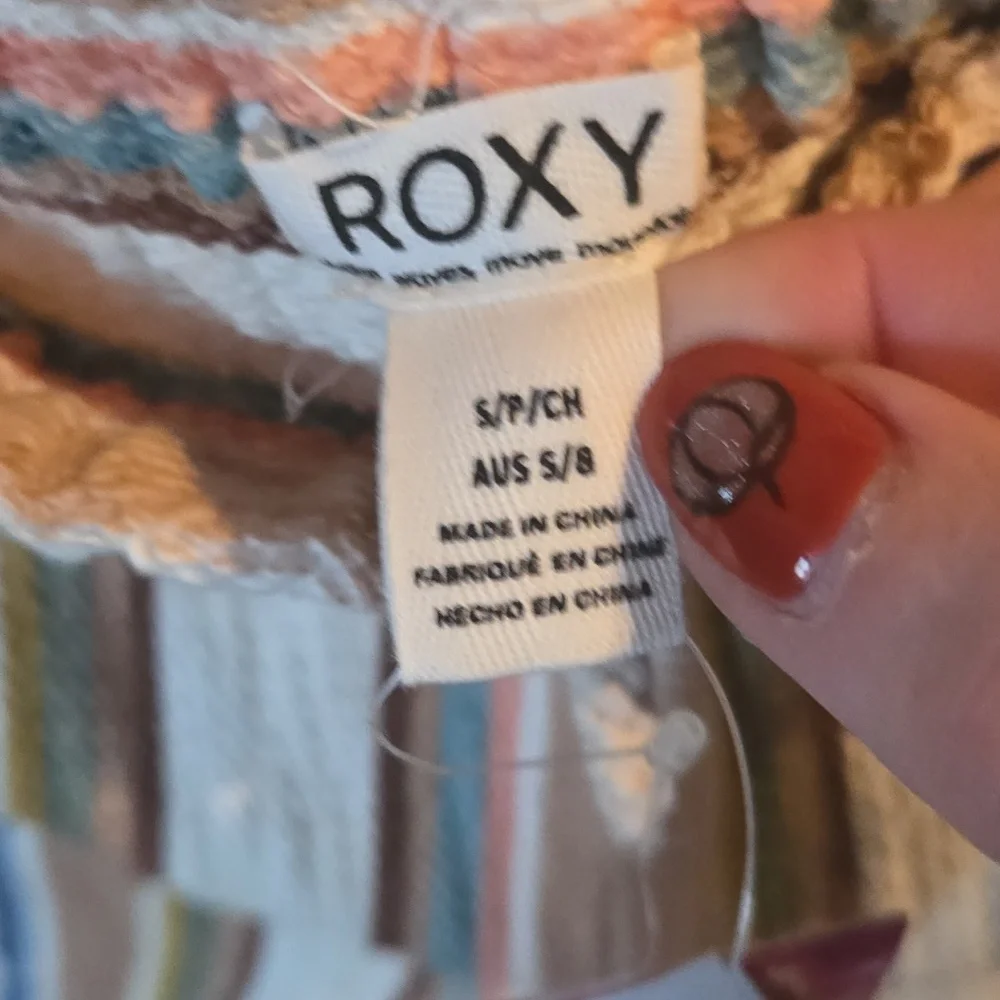 Roxy Womens Multicolor Striped Beach Shorts Elastic Waist Drawstring Small NEW